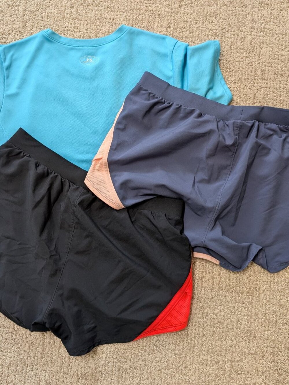 Under Armour Activewear Lot Set of 3 | Tech Tee & 2 Pair Running Shorts